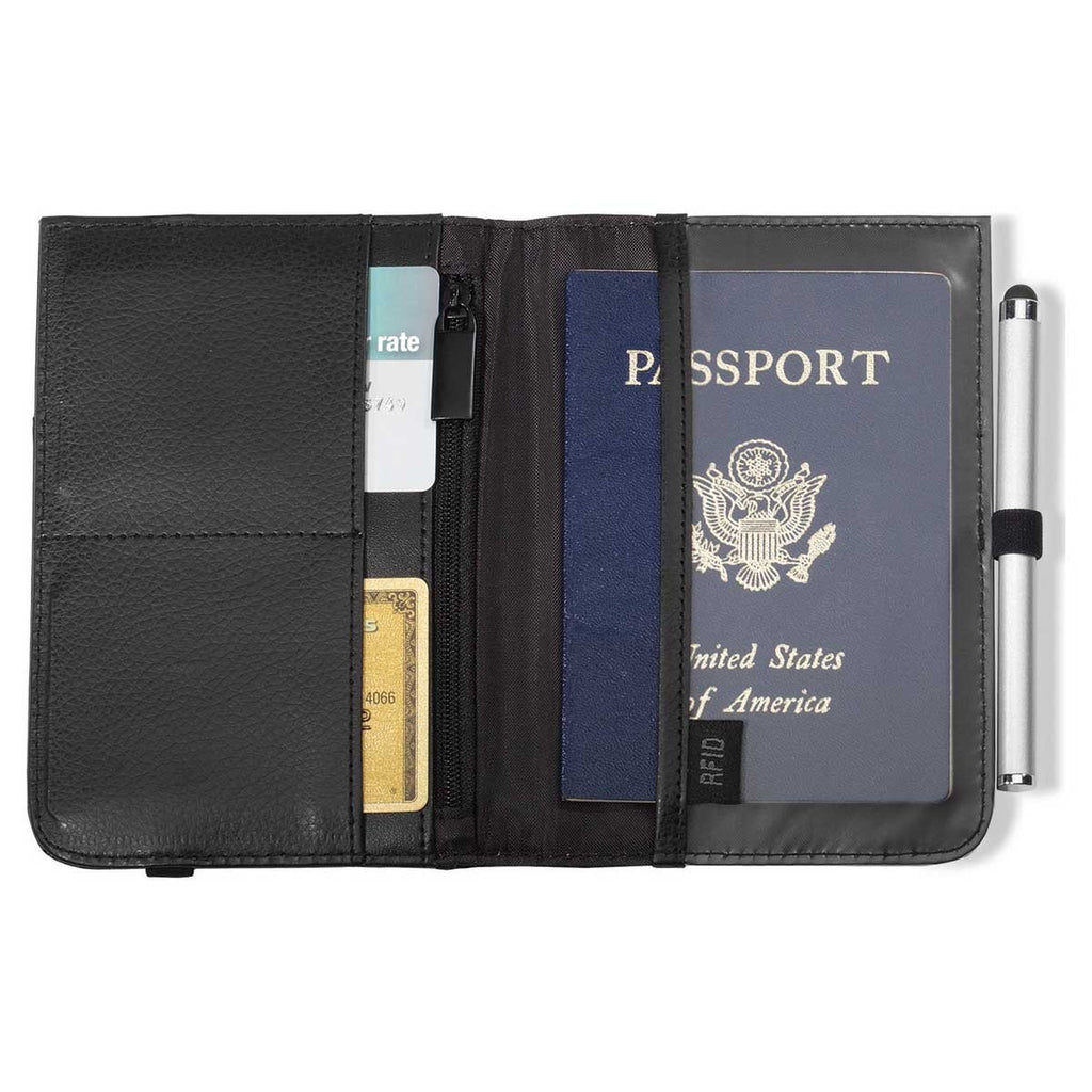Gemline Black Gateway Leather Passport Wallet