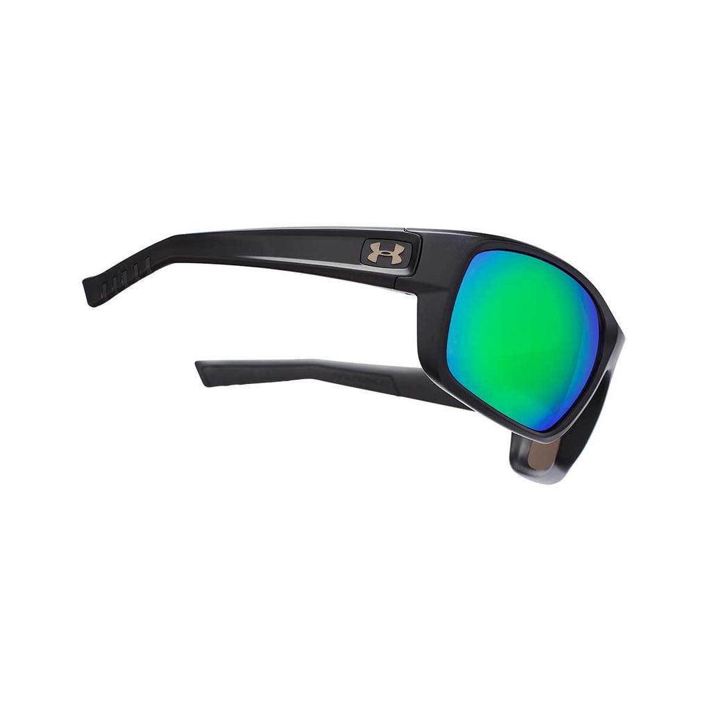 Under Armour Satin Black UA Launch Storm Polarized with Copper/Green Mirror Lens
