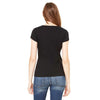 Bella + Canvas Women's Black Sheer Mini Rib Short-Sleeve T-Shirt