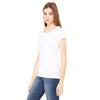 Bella + Canvas Women's White Sheer Mini Rib Short-Sleeve T-Shirt