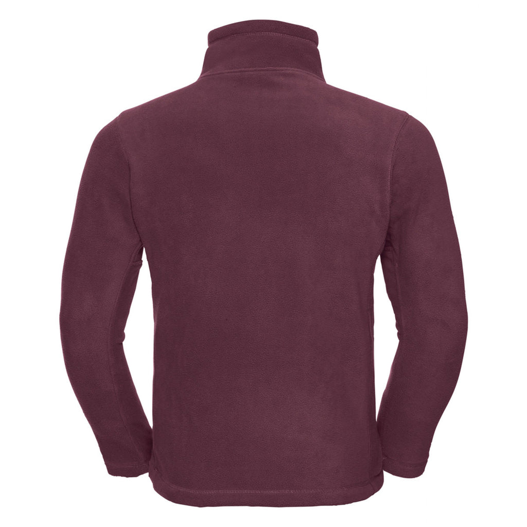 Russell Men's Burgundy Zip Neck Outdoor Fleece