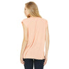 Bella + Canvas Women's Peach Flowy T-Shirt with Rolled Cuff