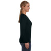 Anvil Women's Black Lightweight Long-Sleeve T-Shirt