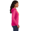 Anvil Women's Hot Pink Long-Sleeve Hooded T-Shirt