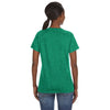 Anvil Women's Heather Green Lightweight V-Neck T-Shirt