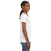 Anvil Women's White Lightweight V-Neck T-Shirt