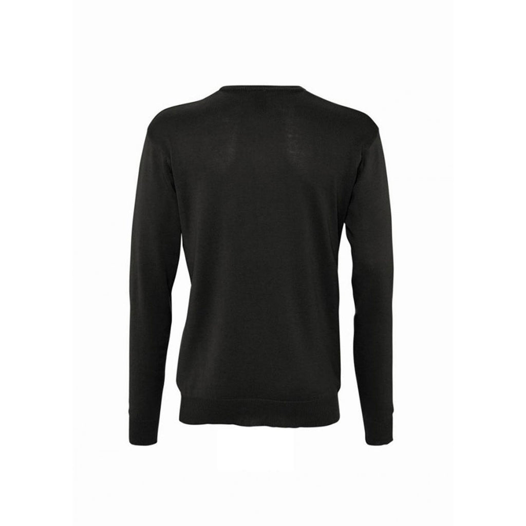 SOL'S Men's Black Galaxy Cotton Acrylic V Neck Sweater