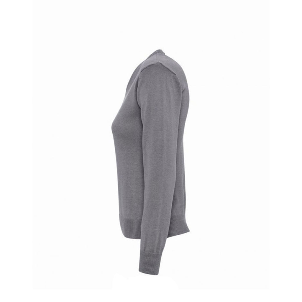 SOL'S Women's Medium Grey Galaxy Cotton Acrylic V Neck Sweater