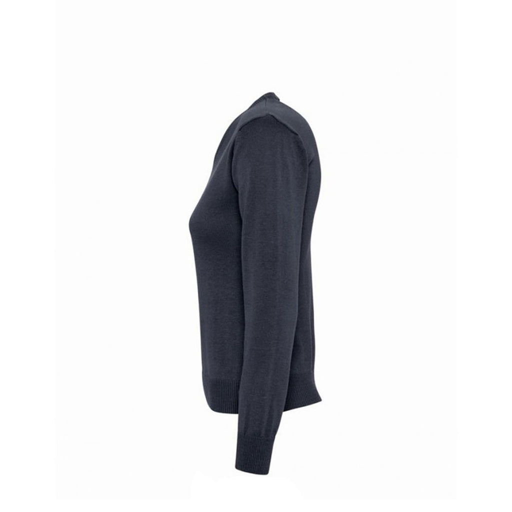 SOL'S Women's Navy Galaxy Cotton Acrylic V Neck Sweater