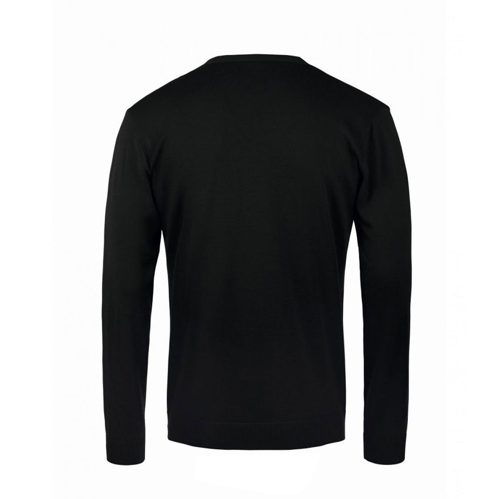 SOL'S Men's Black Golden Cotton Acrylic V Neck Cardigan