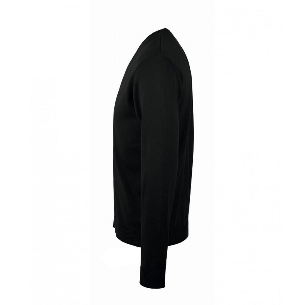 SOL'S Men's Black Golden Cotton Acrylic V Neck Cardigan