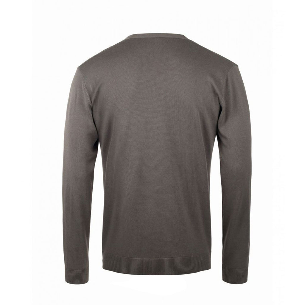 SOL'S Men's Medium Grey Golden Cotton Acrylic V Neck Cardigan