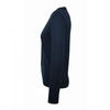 SOL'S Women's Navy Golden Cotton Acrylic V Neck Cardigan