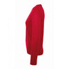 SOL'S Women's Red Golden Cotton Acrylic V Neck Cardigan