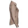 Russell Collection Women's Khaki Long Sleeve Classic Twill Shirt