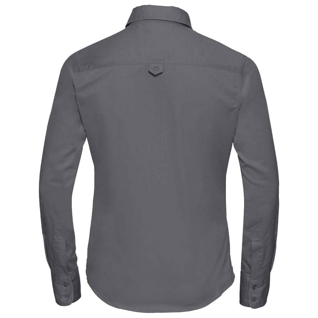 Russell Collection Women's Zinc Long Sleeve Classic Twill Shirt