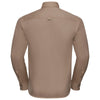 Russell Collection Men's Khaki Long Sleeve Classic Twill Shirt