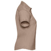 Russell Collection Women's Khaki Short Sleeve Classic Twill Shirt