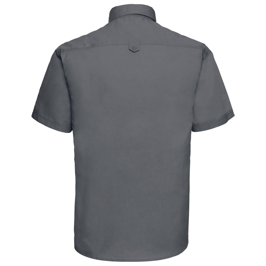 Russell Collection Men's Zinc Short Sleeve Classic Twill Shirt