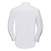 Russell Collection Men's White Long Sleeve Tailored Oxford Shirt