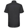 Russell Collection Men's Black Short Sleeve Tailored Oxford Shirt