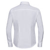 Russell Collection Women's White Long Sleeve Fitted Poplin Shirt