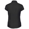 Russell Collection Women's Black Cap Sleeve Fitted Poplin Shirt