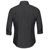 Russell Collection Women's Black 3/4 Sleeve Fitted Poplin Shirt