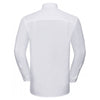 Russell Collection Men's White Long Sleeve Easy Care Oxford Shirt