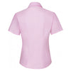 Russell Collection Women's Classic Pink Short Sleeve Easy Care Oxford Shirt