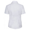Russell Collection Women's White Short Sleeve Easy Care Oxford Shirt