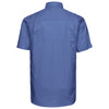 Russell Collection Men's Aztec Blue Short Sleeve Easy Care Oxford Shirt