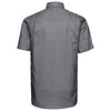 Russell Collection Men's Silver Short Sleeve Easy Care Oxford Shirt