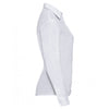 Russell Collection Women's White Long Sleeve Easy Care Poplin Shirt