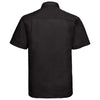 Russell Collection Men's Black Short Sleeve Easy Care Poplin Shirt