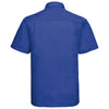Russell Collection Men's Bright Royal Short Sleeve Easy Care Poplin Shirt