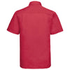 Russell Collection Men's Classic Red Short Sleeve Easy Care Poplin Shirt