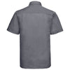 Russell Collection Men's Convoy Grey Short Sleeve Easy Care Poplin Shirt