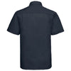 Russell Collection Men's French Navy Short Sleeve Easy Care Poplin Shirt