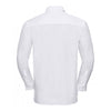 Russell Collection Men's White Long Sleeve Easy Care Cotton Poplin Shirt