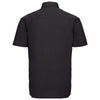 Russell Collection Men's Black Short Sleeve Easy Care Cotton Poplin Shirt