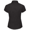 Russell Collection Women's Black Short Sleeve Easy Care Fitted Shirt