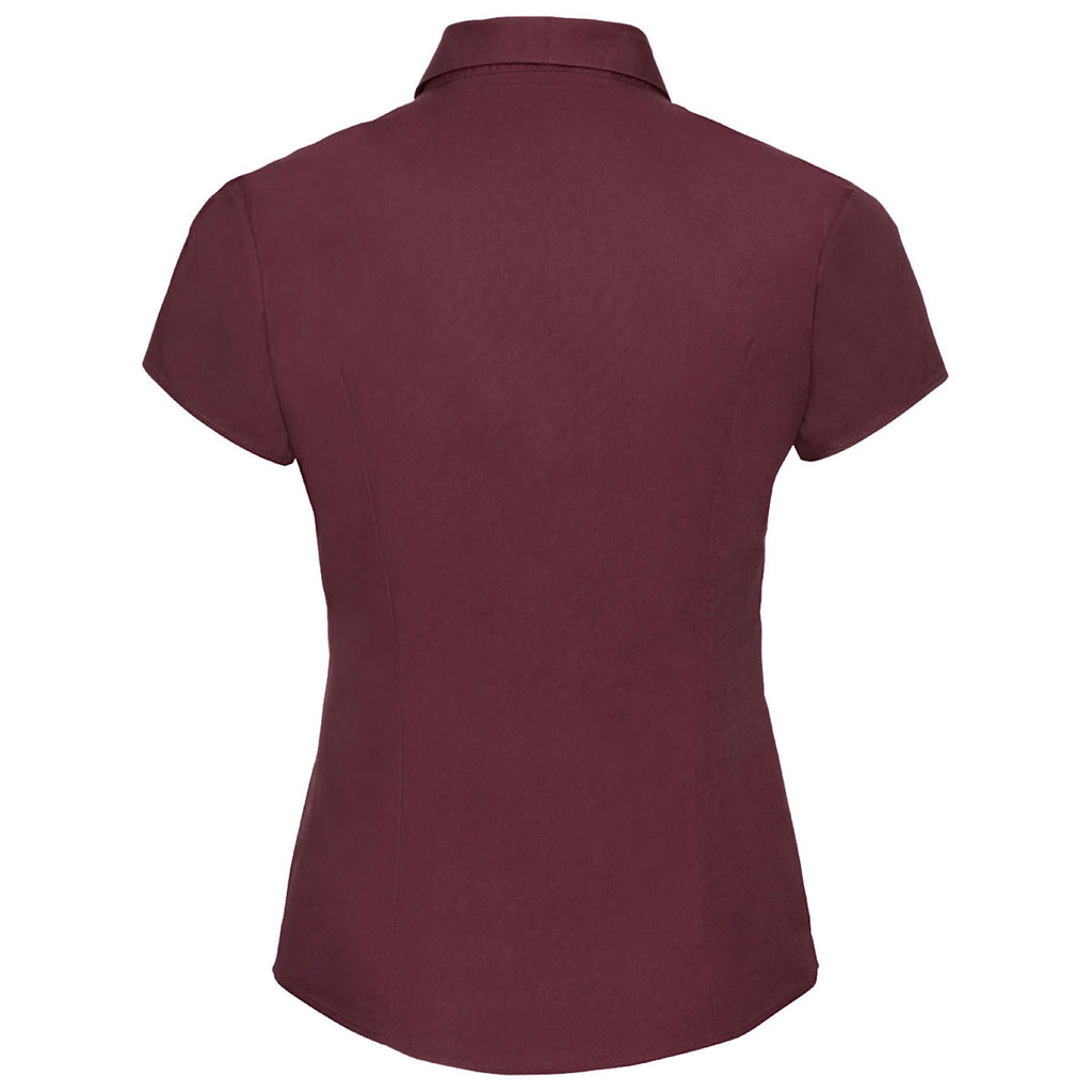 Russell Collection Women's Port Short Sleeve Easy Care Fitted Shirt