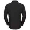 Russell Collection Men's Black Long Sleeve Tencel Fitted Shirt