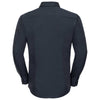 Russell Collection Men's Navy Long Sleeve Tencel Fitted Shirt