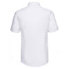 Russell Collection Men's White Short Sleeve Tencel Fitted Shirt