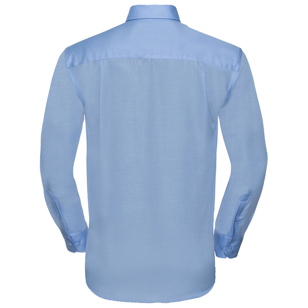 Russell Collection Men's Bright Sky Long Sleeve Ultimate Non-Iron Shirt
