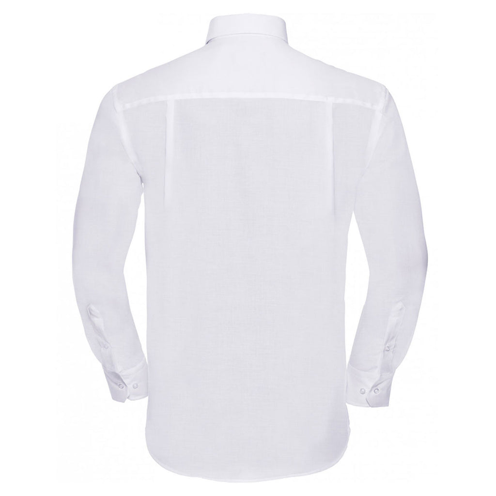 Russell Collection Men's White Long Sleeve Ultimate Non-Iron Shirt