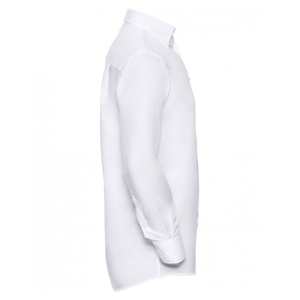 Russell Collection Men's White Long Sleeve Ultimate Non-Iron Shirt