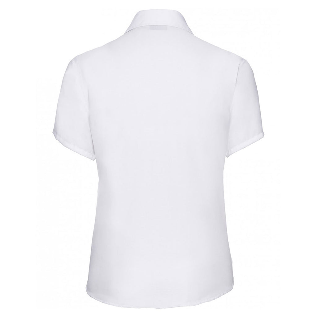 Russell Collection Women's White Short Sleeve Ultimate Non-Iron Shirt